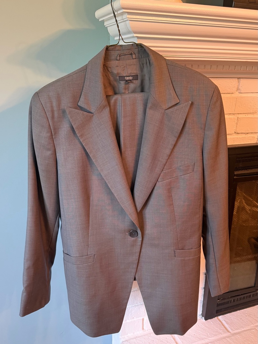 Zanella Men's Light Gray Single-Button Blazer